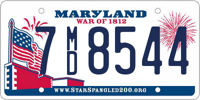MD license plate 7MD8544