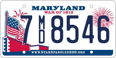 MD license plate 7MD8546