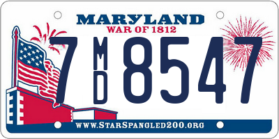 MD license plate 7MD8547