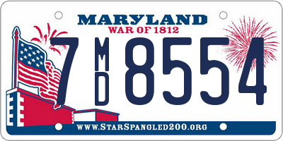 MD license plate 7MD8554