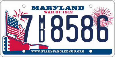 MD license plate 7MD8586