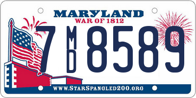 MD license plate 7MD8589