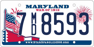 MD license plate 7MD8593