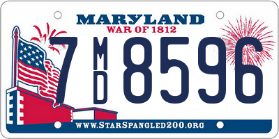 MD license plate 7MD8596