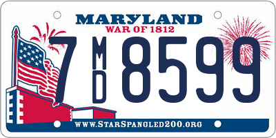 MD license plate 7MD8599