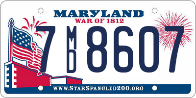 MD license plate 7MD8607