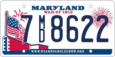 MD license plate 7MD8622