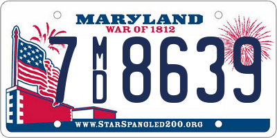 MD license plate 7MD8639