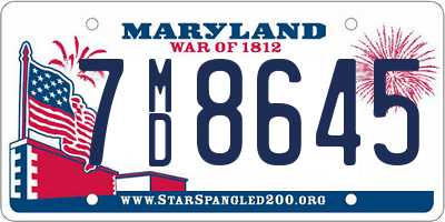 MD license plate 7MD8645