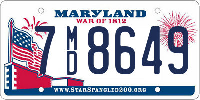 MD license plate 7MD8649