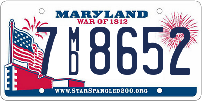 MD license plate 7MD8652