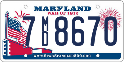 MD license plate 7MD8670