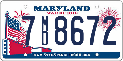 MD license plate 7MD8672