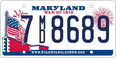 MD license plate 7MD8689