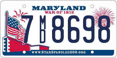 MD license plate 7MD8698