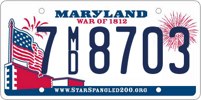 MD license plate 7MD8703