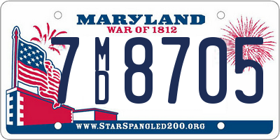 MD license plate 7MD8705