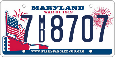 MD license plate 7MD8707