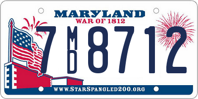 MD license plate 7MD8712