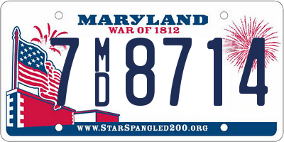 MD license plate 7MD8714