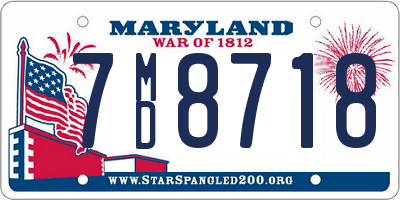 MD license plate 7MD8718