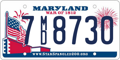 MD license plate 7MD8730