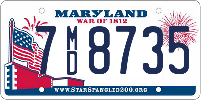MD license plate 7MD8735