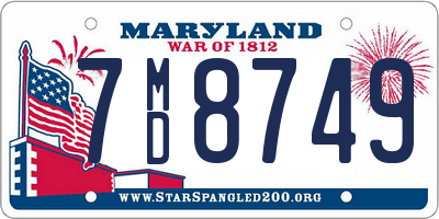 MD license plate 7MD8749
