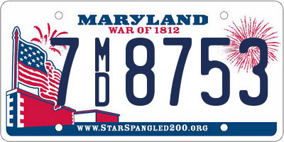 MD license plate 7MD8753