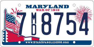 MD license plate 7MD8754