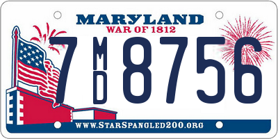 MD license plate 7MD8756