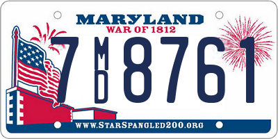 MD license plate 7MD8761