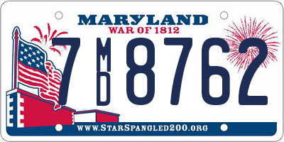 MD license plate 7MD8762