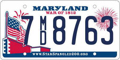 MD license plate 7MD8763