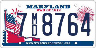 MD license plate 7MD8764