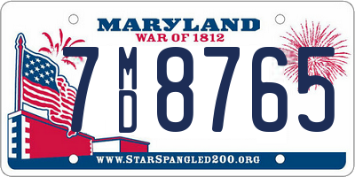 MD license plate 7MD8765