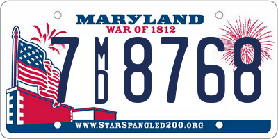 MD license plate 7MD8768