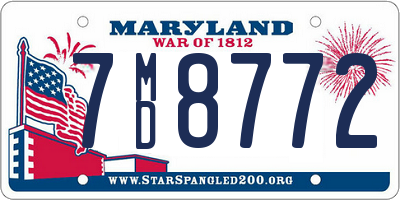 MD license plate 7MD8772