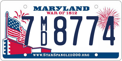 MD license plate 7MD8774