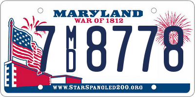 MD license plate 7MD8778