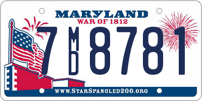 MD license plate 7MD8781