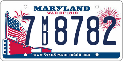 MD license plate 7MD8782