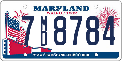 MD license plate 7MD8784