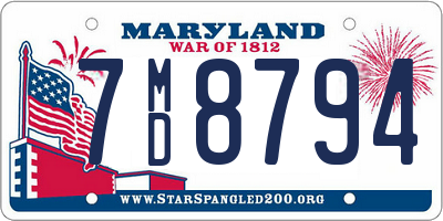 MD license plate 7MD8794