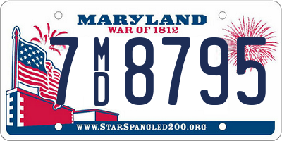 MD license plate 7MD8795