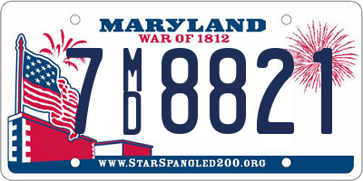 MD license plate 7MD8821