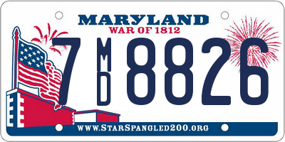 MD license plate 7MD8826