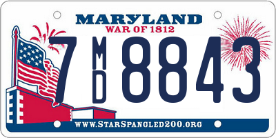 MD license plate 7MD8843