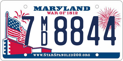 MD license plate 7MD8844