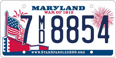 MD license plate 7MD8854